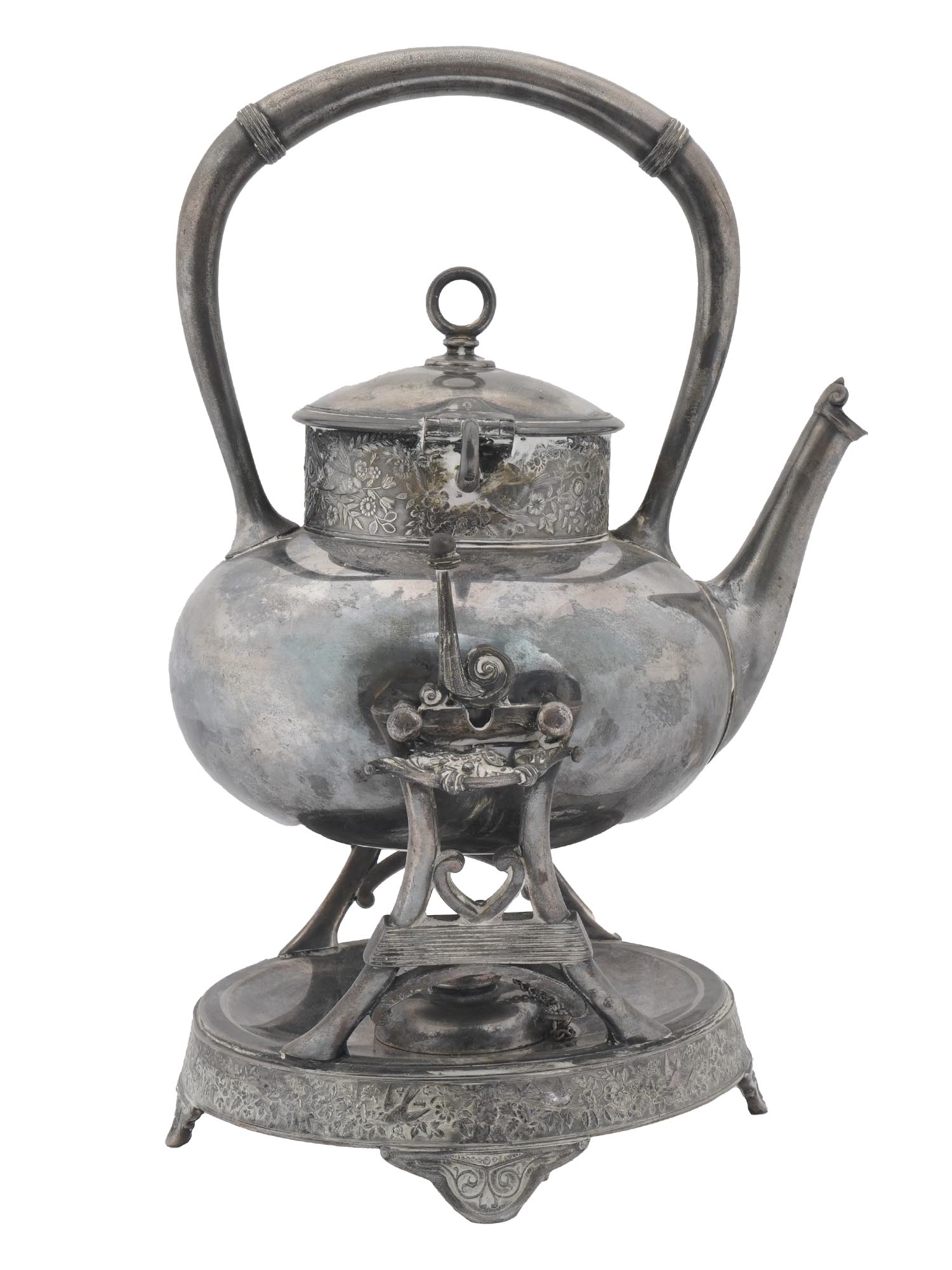 MID CENT MERIDEN SILVER PLATED TEAPOT WITH HEATER PIC-3